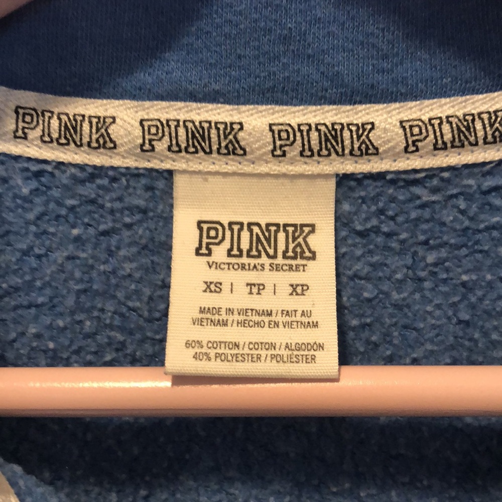 Nice blue 💙 PINK quarter zip sweatshirt. - Picture 2 of 3